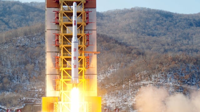 racheta da la Corea dal Nord durant la partenza racheta da la Corea dal Nord durant la partenza