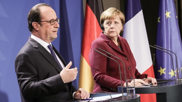 François Hollande ed Angela Merkel. François Hollande ed Angela Merkel.