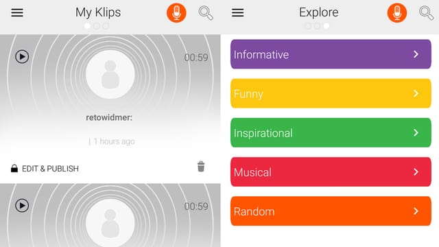 Screenshot der Kaptur-App. Screenshot der Kaptur-App.