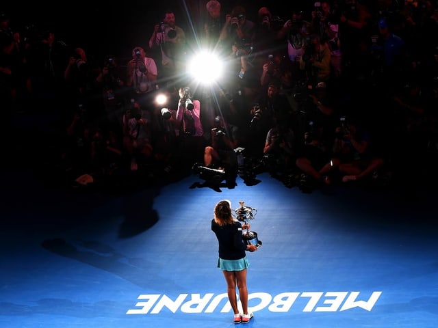 Naomi Osaka bei ihrem Triumph 2019. Naomi Osaka bei ihrem Triumph 2019.