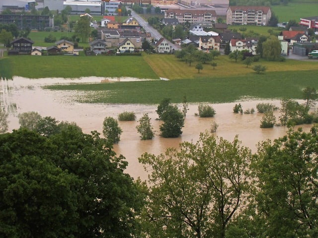 Überflutete Felder in Bischofszell. (SRF Augenzeuge / Regula Knaus)