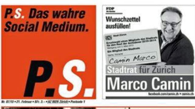 P.S. Titelbild mit Marco Camin-Werbung P.S. Titelbild mit Marco Camin-Werbung