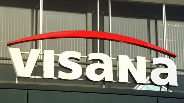 Visana-Logo auf einem Gebäude. Visana-Logo auf einem Gebäude.