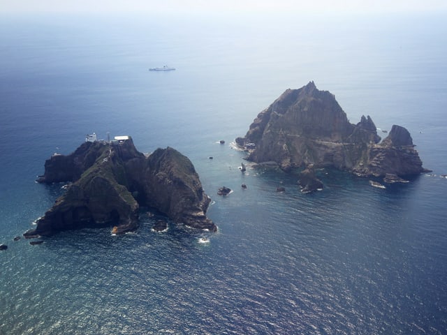 Die Dokdo-Inseln im Japanischen Meer. Die Dokdo-Inseln im Japanischen Meer.