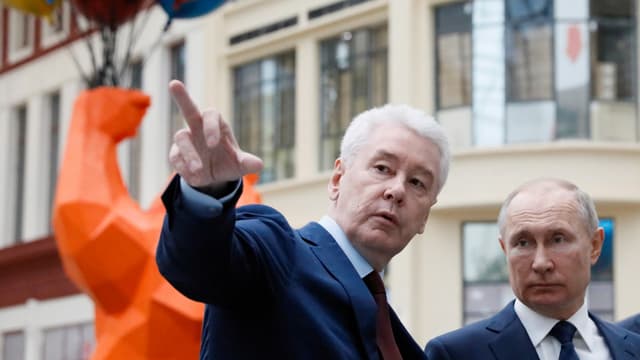 Putin mit Sobjanin im Februar 2020 in Moskau. Putin mit Sobjanin im Februar 2020 in Moskau.