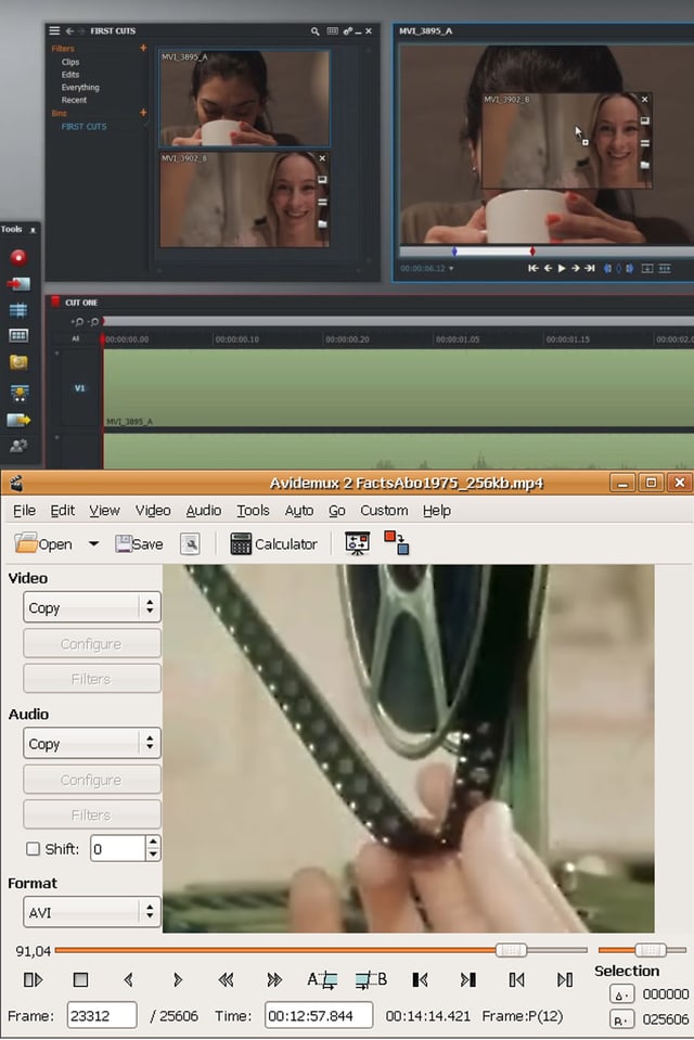 Lightworks und Avidemux Lightworks und Avidemux