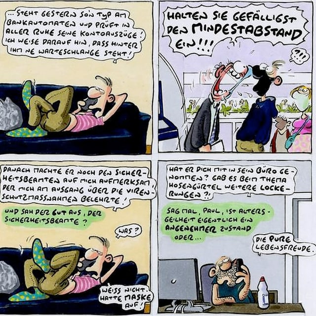 Comic mit Sprechblasen und Mensch auf Sofa Comic mit Sprechblasen und Mensch auf Sofa