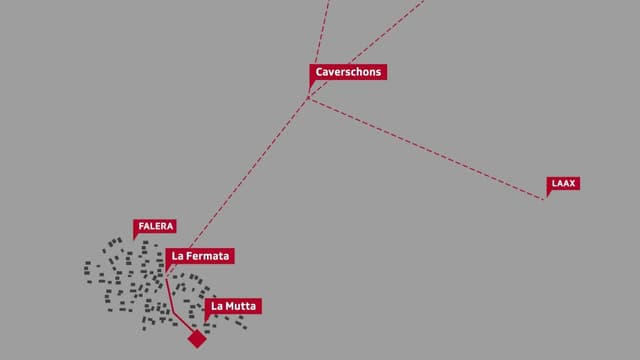 Grafica dal vitg da Falera cun nudà las colliaziuns. Grafica dal vitg da Falera cun nudà las colliaziuns.