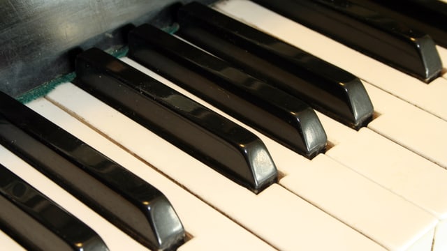 Eine Klaviertastatur in Nahaufnahme (Symbolbild) Eine Klaviertastatur in Nahaufnahme (Symbolbild)