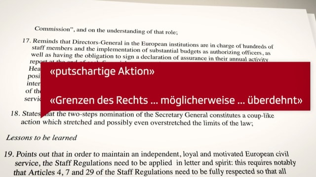 Auschnitt aus dem Resolutionsentwurf für das EU-Parlament. Auschnitt aus dem Resolutionsentwurf für das EU-Parlament.