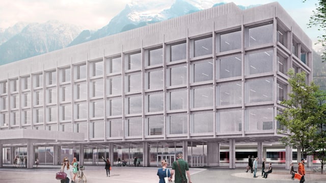 Visualisierung des Neubaus am Bahnhofplatz in Altdorf. Visualisierung des Neubaus am Bahnhofplatz in Altdorf.