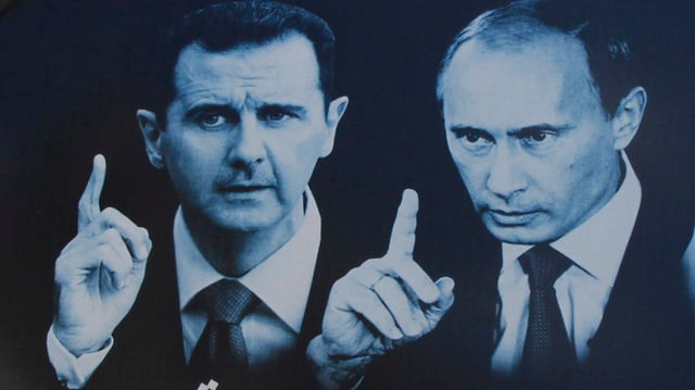 Assad und Putin auf einer Collage. Assad und Putin auf einer Collage.