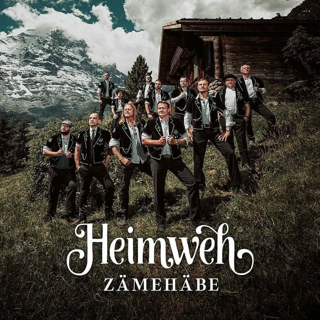 Ein Männerchor auf einem CD-Cover. Ein Männerchor auf einem CD-Cover.