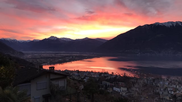 Blick auf den morgendlichen Lago Maggiore Blick auf den morgendlichen Lago Maggiore