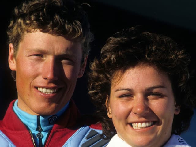 Pirmin Zurbriggen und Michela Figini. Pirmin Zurbriggen und Michela Figini.