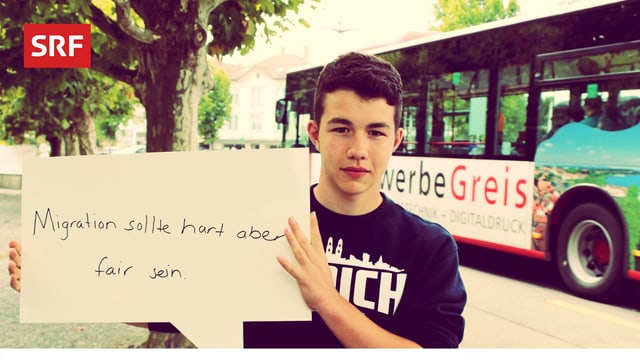 Migartion sollte hart aber fair sein, schreibt dieser junge Mann.