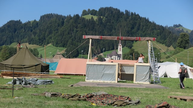 Endspurt beim Aufbau des grössten Luzerner Pfadilagers