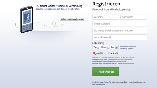 Printscreen Facebook-Titelseite. Printscreen Facebook-Titelseite.
