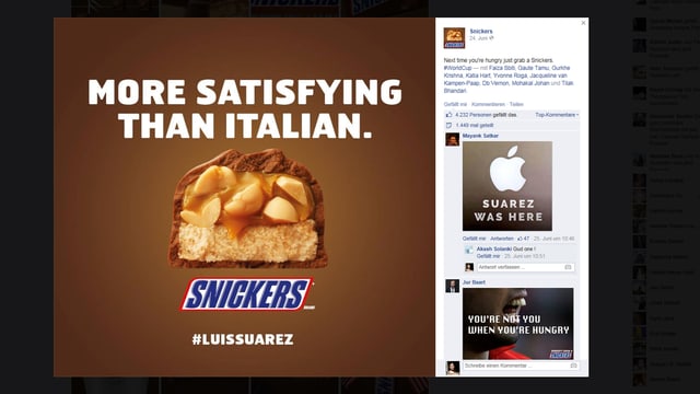 Screenshot mit dem Snickers-Bild. Screenshot mit dem Snickers-Bild.