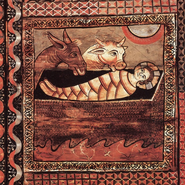Il Salvader en parsepen (pictura da palantschieu sura en la Baselgia Son Martin a Ziràn). Il Salvader en parsepen (pictura da palantschieu sura en la Baselgia Son Martin a Ziràn).