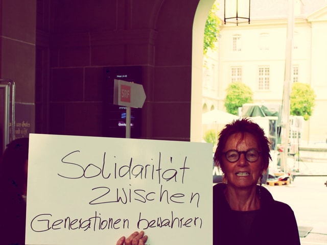 Person mit einer Sprechblase