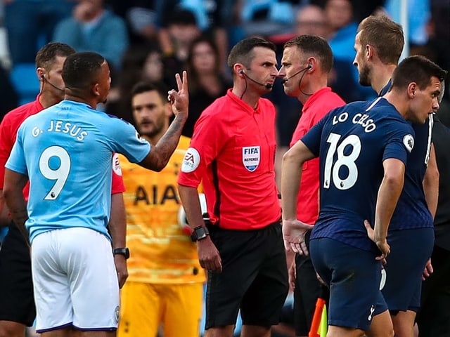 Gabriel Jesus nach dem aberkannten 3:2 für Man City. Gabriel Jesus nach dem aberkannten 3:2 für Man City.