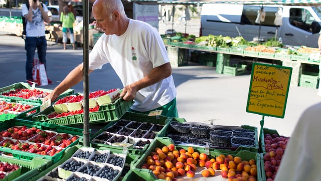 Viele Sorten sind dieses Jahr besonders süss geraten: Kirschen, Aprikosen, Erdbeeren und bald auch Äpfel und Birnen gefielen die vielen Sonnenstunden. Viele Sorten sind dieses Jahr besonders süss geraten: Kirschen, Aprikosen, Erdbeeren und bald auch Äpfel und Birnen gefielen die vielen Sonnenstunden.