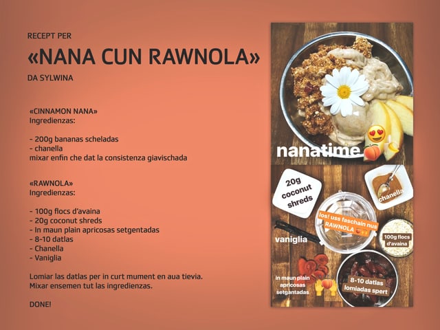 Recept per nana cun rawnola Recept per nana cun rawnola