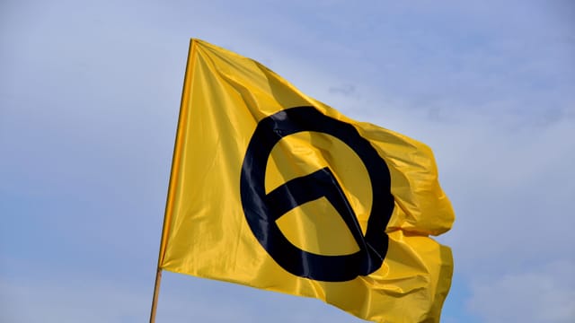 Fahne von Identitären. Fahne von Identitären.