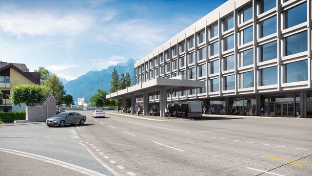 So soll der neue Kantonsbahnhof Altdorf (Blick Richtung Süden) aussehen. So soll der neue Kantonsbahnhof Altdorf (Blick Richtung Süden) aussehen.
