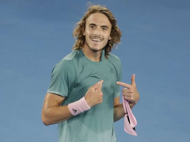 Stefanos Tsitsipas an den Australian Open. Stefanos Tsitsipas an den Australian Open.