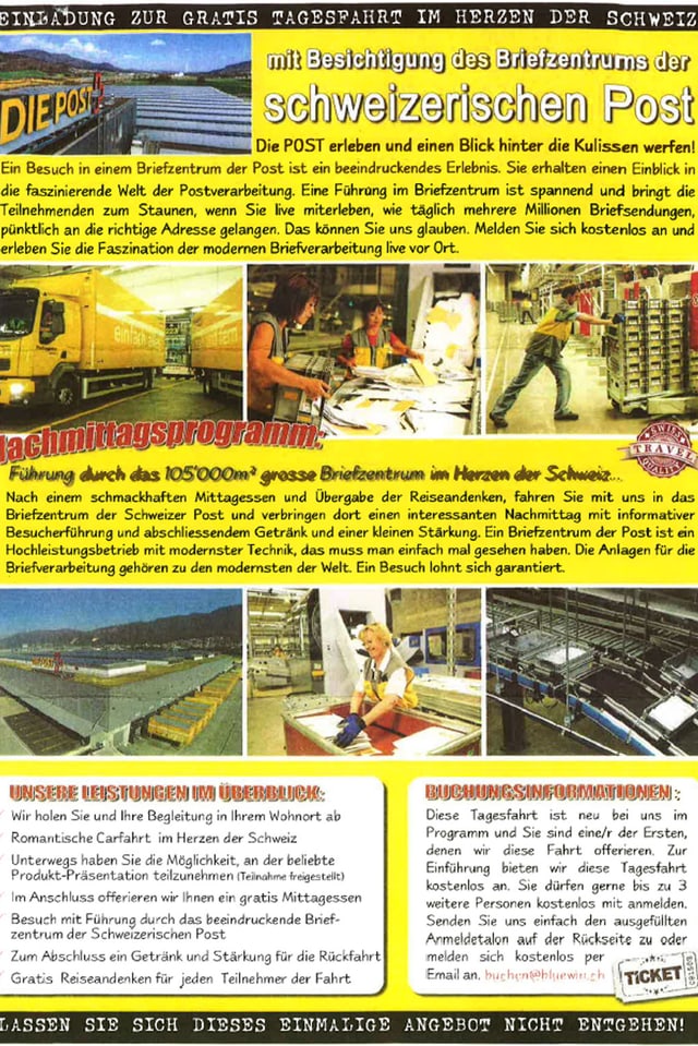 Prospekt Kaffeefahrt. Prospekt Kaffeefahrt.