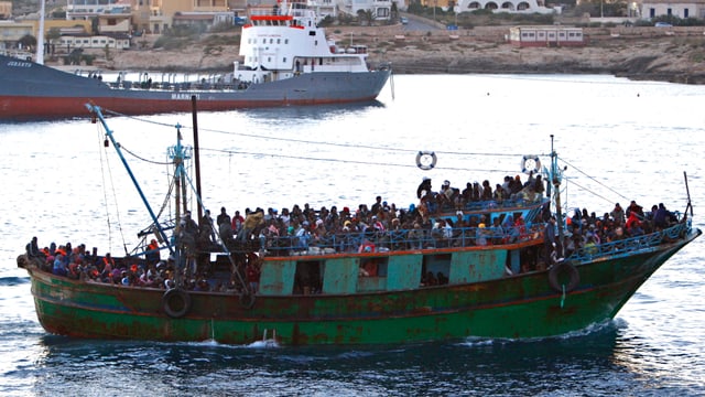 Menschen auf einem Schiff. Menschen auf einem Schiff.