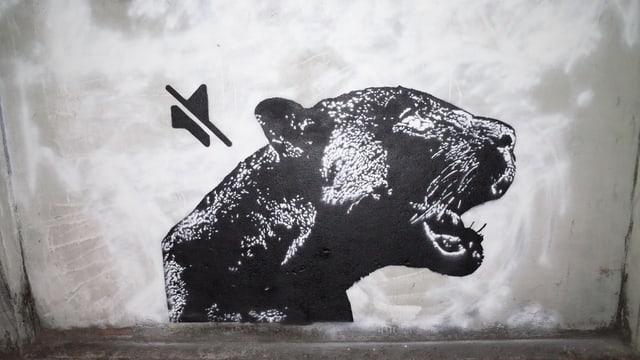 Graffito eines Panthers. Graffito eines Panthers.