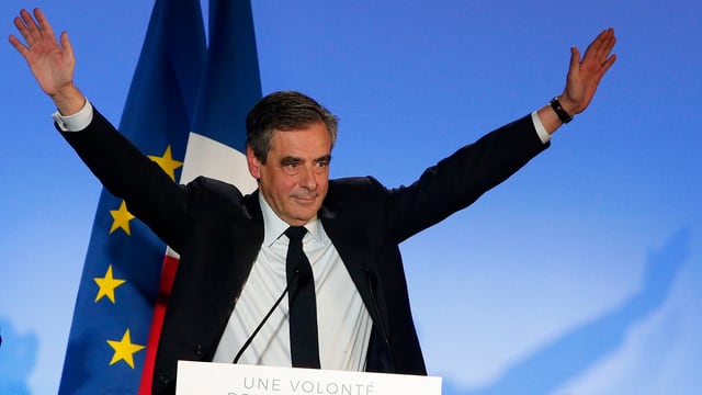 François Fillon in Siegerpose François Fillon in Siegerpose