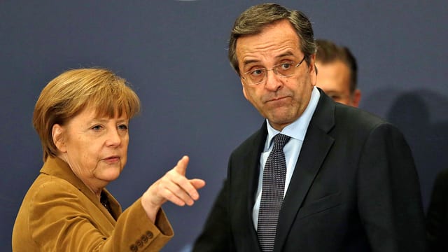 Merkel und Samaras. Merkel und Samaras.