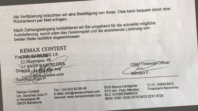 Auszug aus einem offiziellen Brief. Auszug aus einem offiziellen Brief.