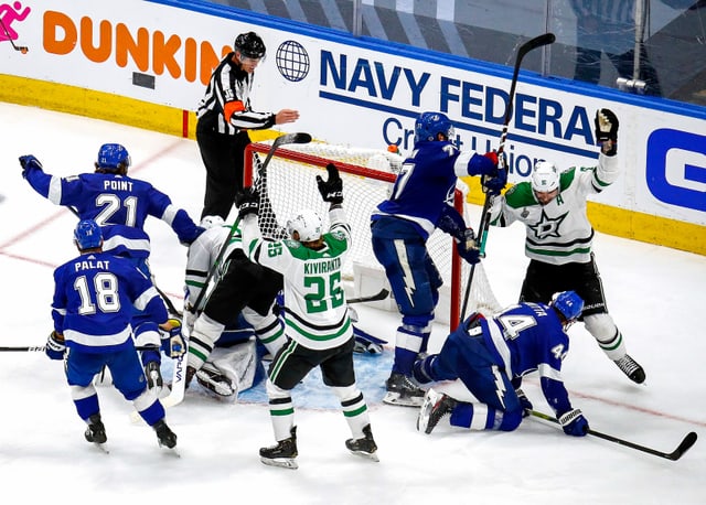 Corey Perrys Tor lässt Dallas jubeln. Corey Perrys Tor lässt Dallas jubeln.