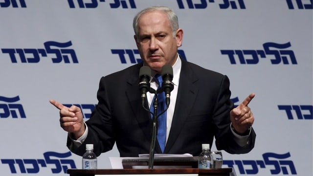 Benjamin Netanjahu während einer Ansprache.