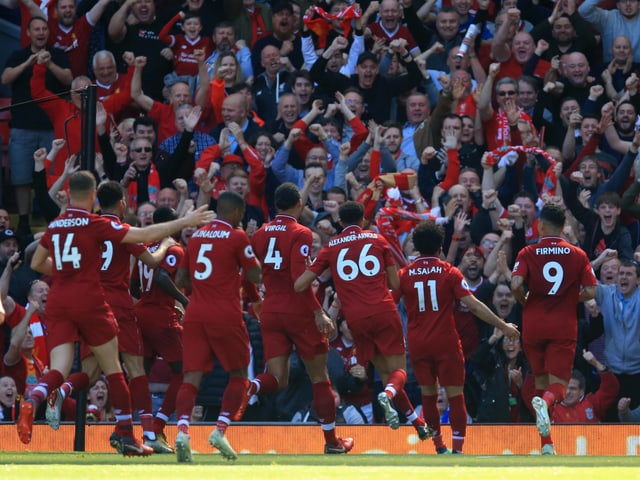 Fans und Spieler des FC Liverpool. Fans und Spieler des FC Liverpool.