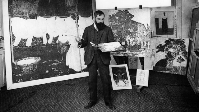 Cuno Amiet vor Gemälden Cuno Amiet vor Gemälden