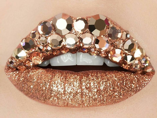Lippen mit Pailetten