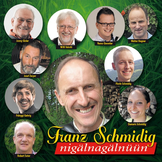 Franz Schmidig umrahmt von seinen MItmusikern. Franz Schmidig umrahmt von seinen MItmusikern.