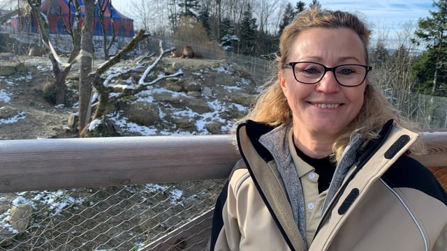 Gabi Federer vor der neuen Löwenanlage im Walter Zoo. Gabi Federer vor der neuen Löwenanlage im Walter Zoo.