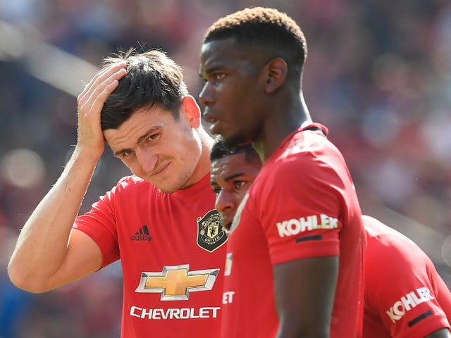 Die ManUnited-Spieler Harry Maguire, Marcus Rashford und Paul Pogba Die ManUnited-Spieler Harry Maguire, Marcus Rashford und Paul Pogba