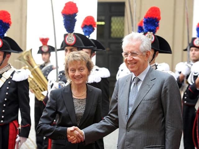 Die aktuelle Bundespräsidentin mit Italiens Ministerpräsident Mario Monti Die aktuelle Bundespräsidentin mit Italiens Ministerpräsident Mario Monti