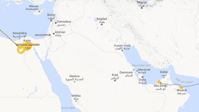 Karte der arabischen Halbinsel. Karte der arabischen Halbinsel.