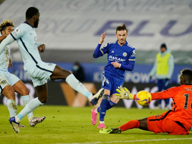 James Maddison bestraft den Fehler in der Chelsea-Hintermannschaft mit dem 2:0. James Maddison bestraft den Fehler in der Chelsea-Hintermannschaft mit dem 2:0.