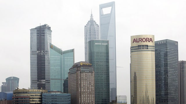 Finanzdistrikt Pudong in Shangha Finanzdistrikt Pudong in Shangha