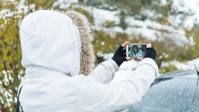 Selfie im Schnee. Selfie im Schnee.